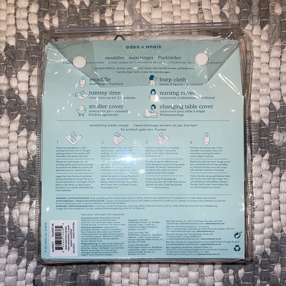 Aden & Anais Bears Cotton Muslin Swaddle Blankets Receiving Blankets NWT - Picture 2 of 2